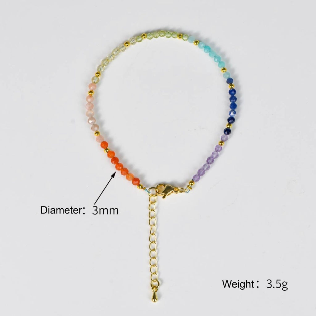 Seven Chakra Crystal Bracelet | Natural Healing Stones | Body Chakra Alignment