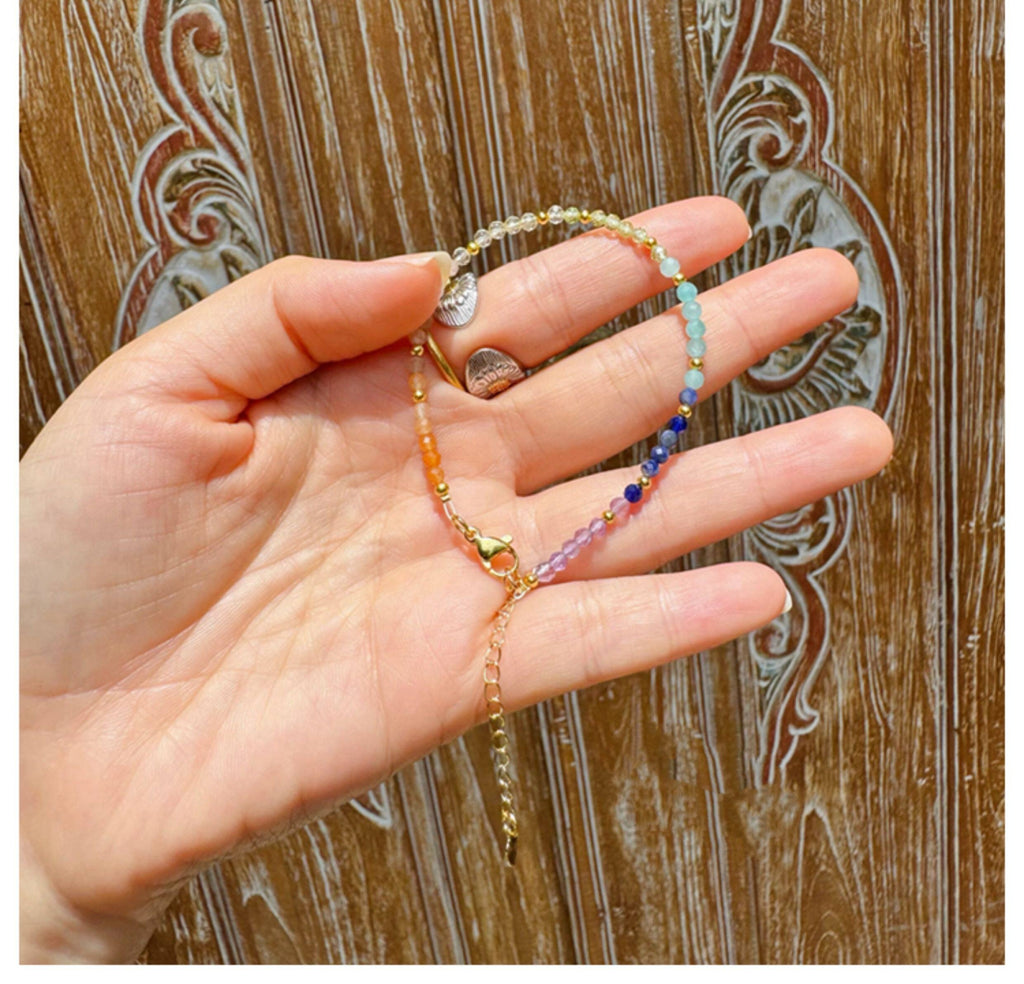 Seven Chakra Crystal Bracelet | Natural Healing Stones | Body Chakra Alignment