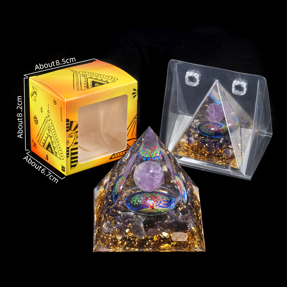 Floating Sphere Orgone Pyramid — Crystal Stone Collection