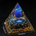 Floating Sphere Orgone Pyramid — Lapis Lazuli & Tree of Life