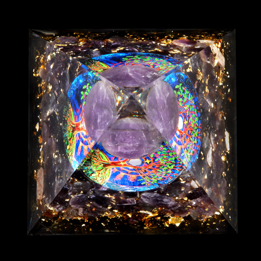 Floating Sphere Orgone Pyramid — Crystal Stone Collection