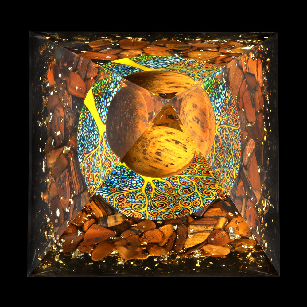 Floating Sphere Orgone Pyramid — Crystal Stone Collection