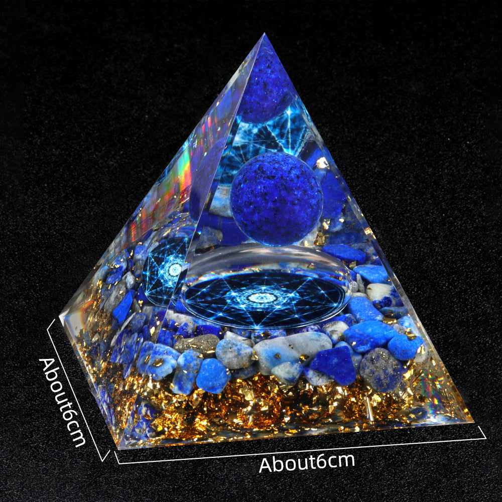 Floating Sphere Orgone Pyramid — Crystal Stone Collection
