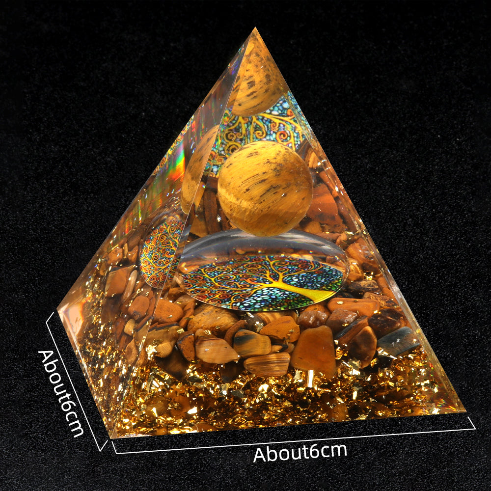 Floating Sphere Orgone Pyramid — Crystal Stone Collection