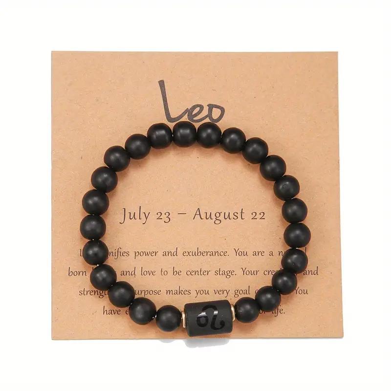 Zodiac Crystal Bracelet — Natural Stone Beads | All 12 Signs | Includes Zodiac Card