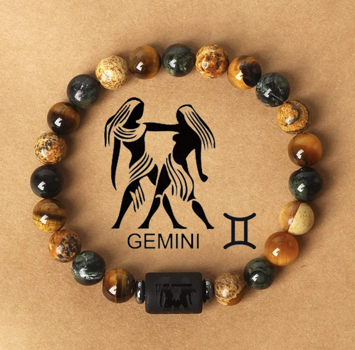 Zodiac Crystal Bracelet — Natural Stone Beads | All 12 Signs | Includes Zodiac Card