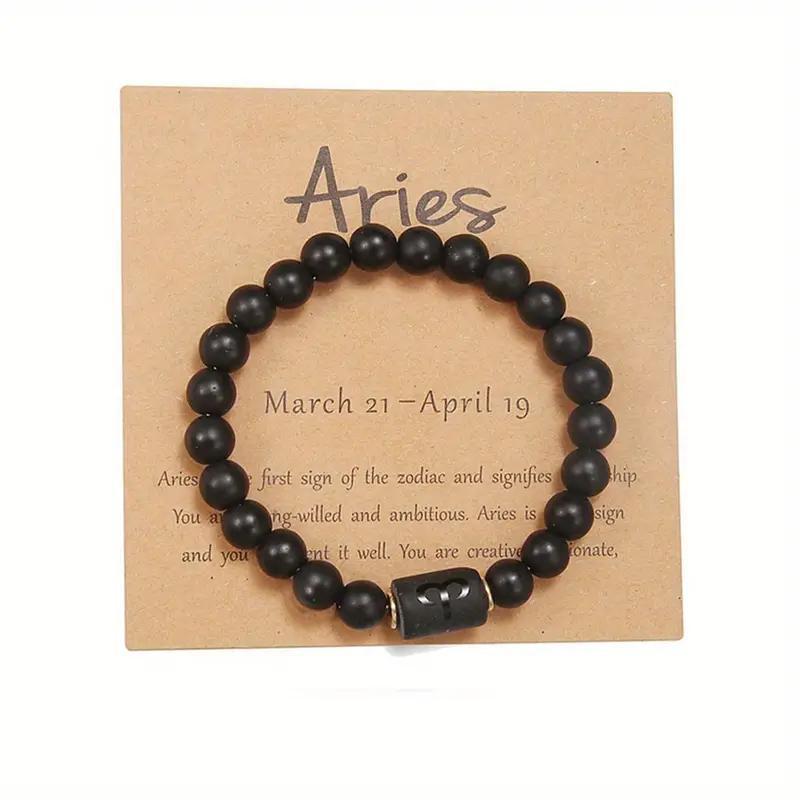 Zodiac Crystal Bracelet — Natural Stone Beads | All 12 Signs | Includes Zodiac Card