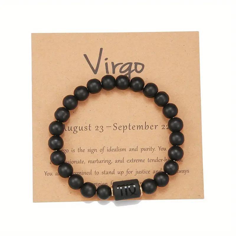 Zodiac Crystal Bracelet — Natural Stone Beads | All 12 Signs | Includes Zodiac Card