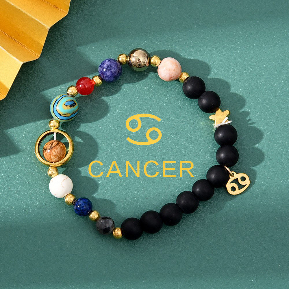 Zodiac Crystal Bracelet — Natural Stone Beads | All 12 Signs | Includes Zodiac Card