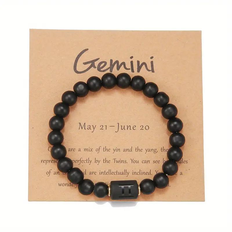 Zodiac Crystal Bracelet — Natural Stone Beads | All 12 Signs | Includes Zodiac Card