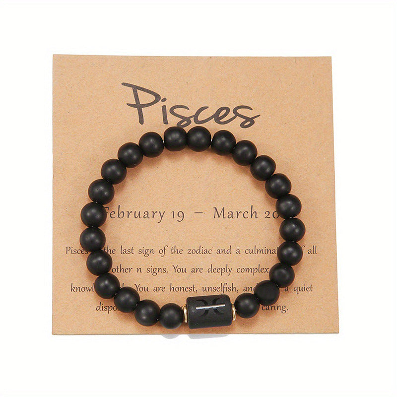 Zodiac Crystal Bracelet — Natural Stone Beads | All 12 Signs | Includes Zodiac Card