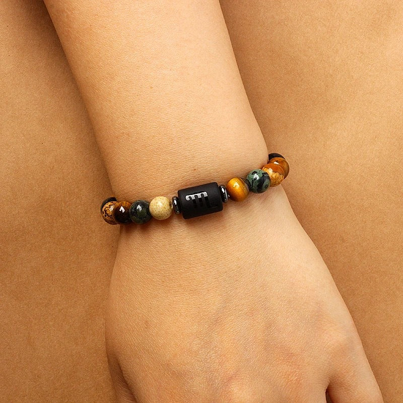 Zodiac Crystal Bracelet — Natural Stone Beads | All 12 Signs | Includes Zodiac Card