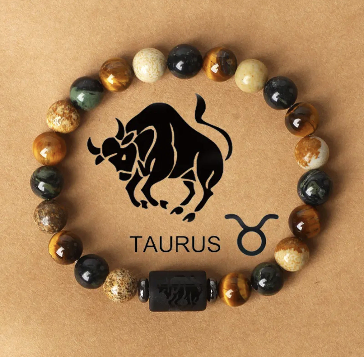 Zodiac Crystal Bracelet — Natural Stone Beads | All 12 Signs | Includes Zodiac Card