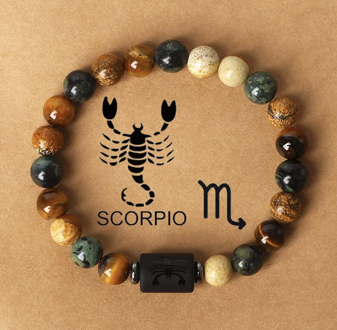 Zodiac Crystal Bracelet — Natural Stone Beads | All 12 Signs | Includes Zodiac Card
