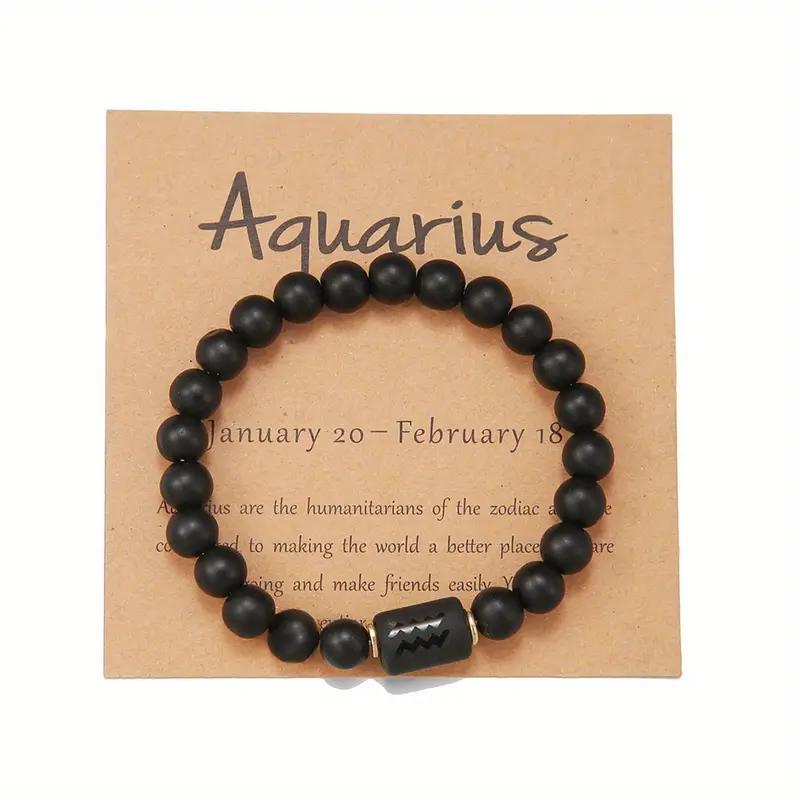 Zodiac Crystal Bracelet — Natural Stone Beads | All 12 Signs | Includes Zodiac Card